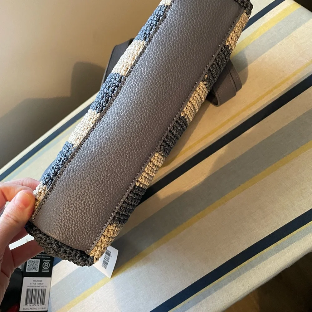 The Sak Blue and Cream Knit Shoulder Bag - Picture 3 of 5